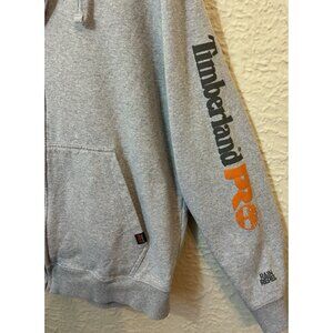Timberland Gray Graphic Spell Out Pro Honcho Sport Rain Repel Full Zip Hoodie L